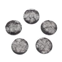 Acryl Schmuck Perlen, flache Runde, schwarz, 20x7mm, Bohrung:ca. 1.5mm, ca. 290PCs/Tasche, verkauft von Tasche