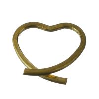 Brass Linking Ring, Heart, gold color plated 