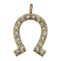 Cubic Zirconia Micro Pave Brass Pendant, gold color plated, micro pave cubic zirconia Approx 1.5mm 