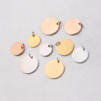 304 Stainless Steel Tag, Flat Round, plated, fashion jewelry 1.5mm 