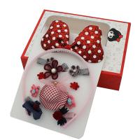 Children Hair Jewelry Set, Cloth, Hair Band & hair clip, Gift box package & for children 80~200mm 