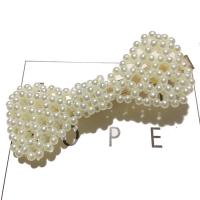 Alligator Hair Clip, Plastic Pearl, with Zinc Alloy, plated 65~90mm 