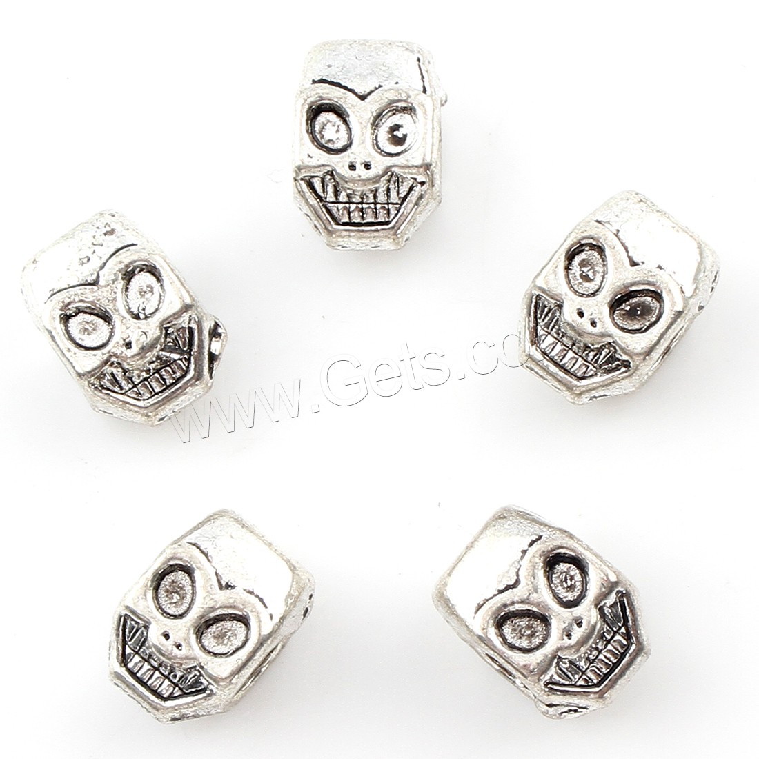 Zinc Alloy Jewelry Beads, Skull, plated, more colors for choice, 8x11x7mm, Hole:Approx 4mm, Approx 166PCs/Bag, Sold By Bag