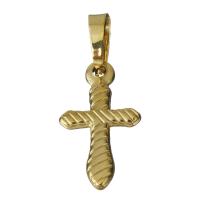 Stainless Steel Cross Pendants, gold color plated Approx 