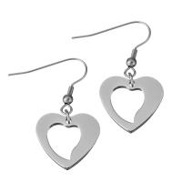 Stainless Steel Drop Earring, Heart, fashion jewelry & for woman, original color 39mm 