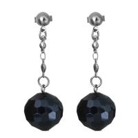Stainless Steel Drop Earring, with Crystal, fashion jewelry & for woman, original color 40.5mm 