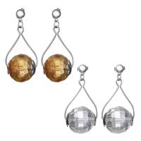 Stainless Steel Drop Earring, with Crystal, for woman 40mm 
