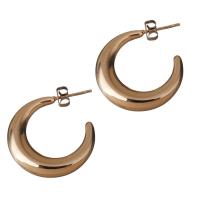 Stainless Steel Stud Earring, Moon, rose gold color plated, fashion jewelry & for woman 
