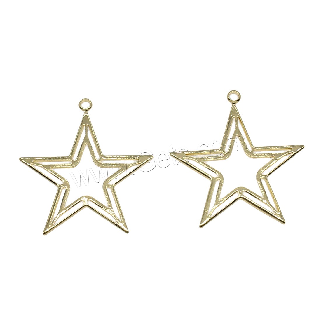 Brass Star Pendants, laiton, étoile, Placage, creux, plus de couleurs à choisir, 25x23mm, Trou:Environ 1mm, 50PC/sac, Vendu par sac