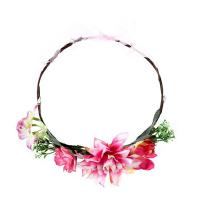 Cloth Hair Wreath, with Iron, Flower, handmade, fashion jewelry & for woman 200mm 