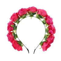 Polyester Hair Band, with Iron, Flower, handmade, fashion jewelry & for woman 
