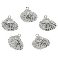 Brass Jewelry Pendants, Shell, silver color plated Approx 1mm 
