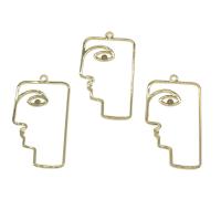 Brass Jewelry Pendants, Face, plated, hollow Approx 1mm 