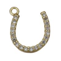 Cubic Zirconia Micro Pave Brass Pendant, gold color plated, micro pave cubic zirconia Approx 1mm 