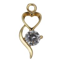 Cubic Zirconia Brass Pendants, gold color plated, with cubic zirconia Approx 2mm 