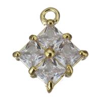 Cubic Zirconia Brass Pendants, gold color plated, with cubic zirconia Approx 1.5mm 