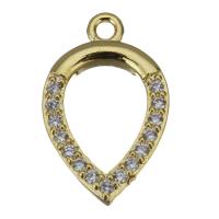 Cubic Zirconia Micro Pave Brass Pendant, Teardrop, gold color plated, micro pave cubic zirconia Approx 1.5mm 