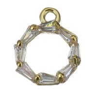 Cubic Zirconia Brass Pendants, with cubic zirconia, golden Approx 1.5mm 