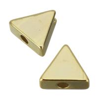 perla de cobre, metal, Triángulo, dorado, 7.5x7x3mm, agujero:aproximado 1.5mm, Vendido por UD