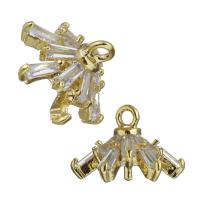 Brass Peg Bail, with cubic zirconia, golden 5mm,0.8mm 