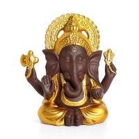 Porcelain Craft Decoration, Elephant, for home and office & portable, golden 