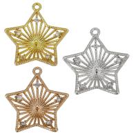 Brass Pendant Component, Star, plated, micro pave cubic zirconia 1mm Approx 1.5mm 