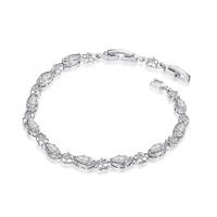 Cubic Zirconia Brass Bracelets, plated, for woman & with cubic zirconia Approx 7.8 Inch 
