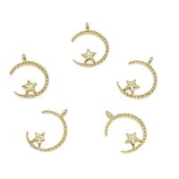 Brass Jewelry Pendants, Moon and Star, plated Approx 0.5mm 