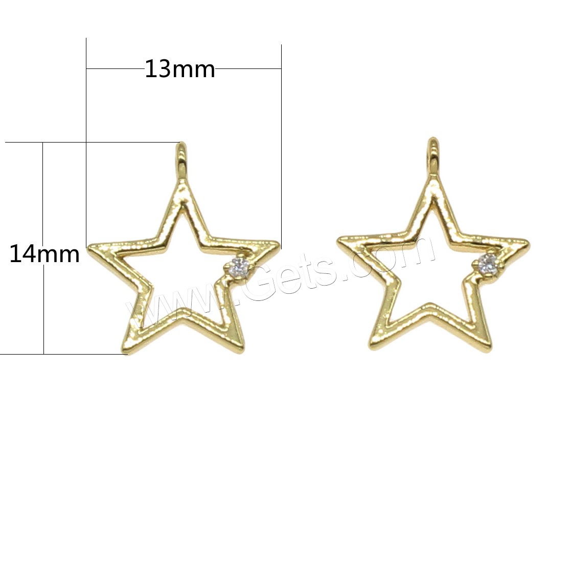 Brass Star Pendants, plated, with rhinestone & hollow, more colors for choice, 13x14mm, Hole:Approx 0.5mm, 130PCs/Bag, Sold By Bag