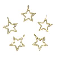 Brass Star Pendants, plated, with rhinestone & hollow Approx 0.5mm 