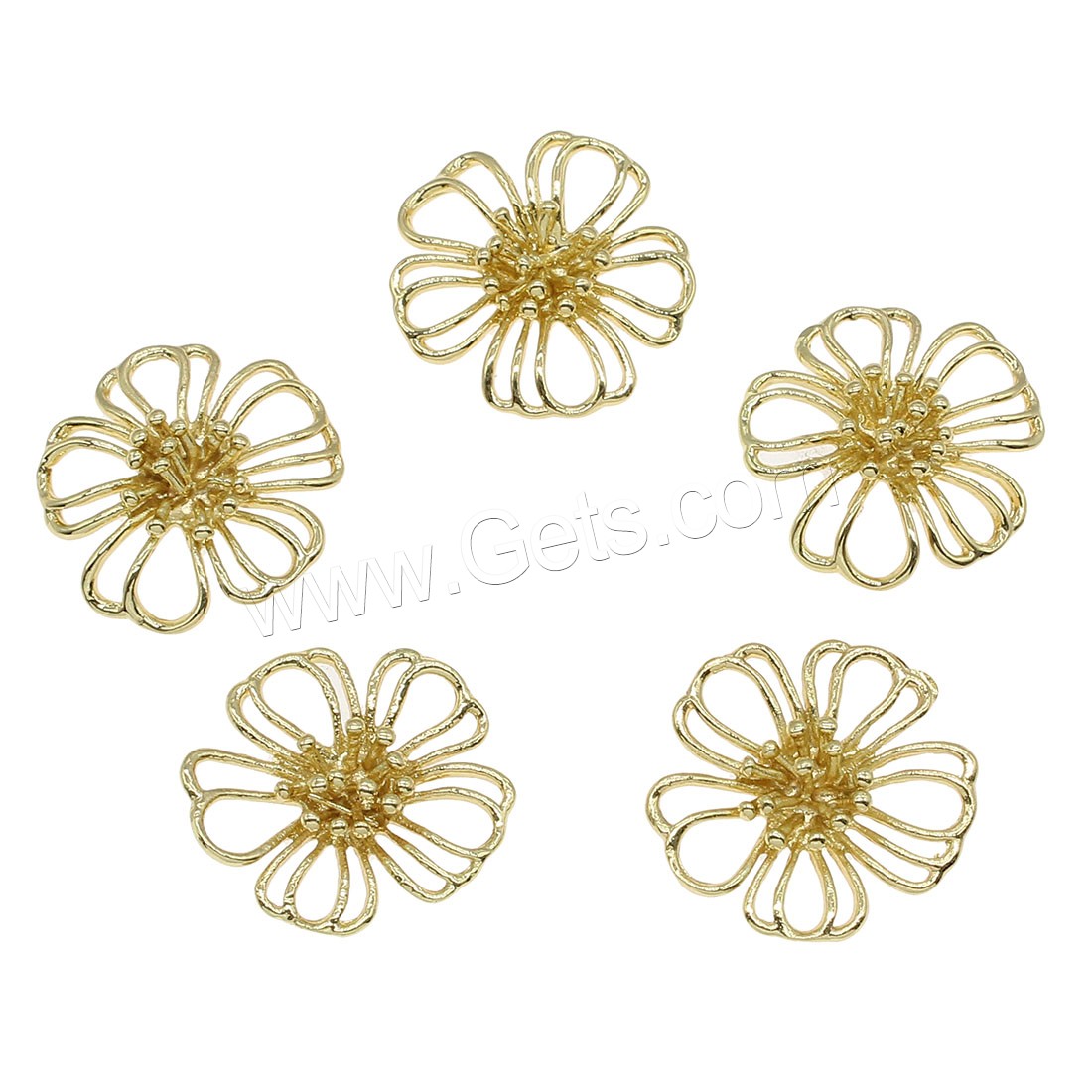 Brass Cabochon, Flower, plated, hollow, more colors for choice, 20x20mm, 50PCs/Bag, Sold By Bag