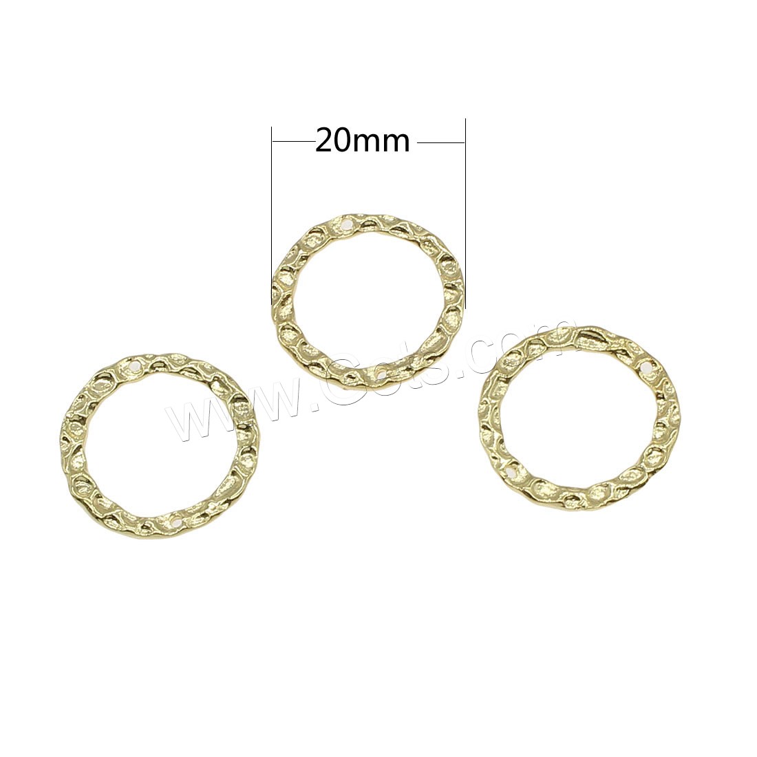 Brass Connector, Donut, plated, 1/1 loop & hollow, more colors for choice, 20x20mm, Hole:Approx 0.5mm, 69PCs/Bag, Sold By Bag
