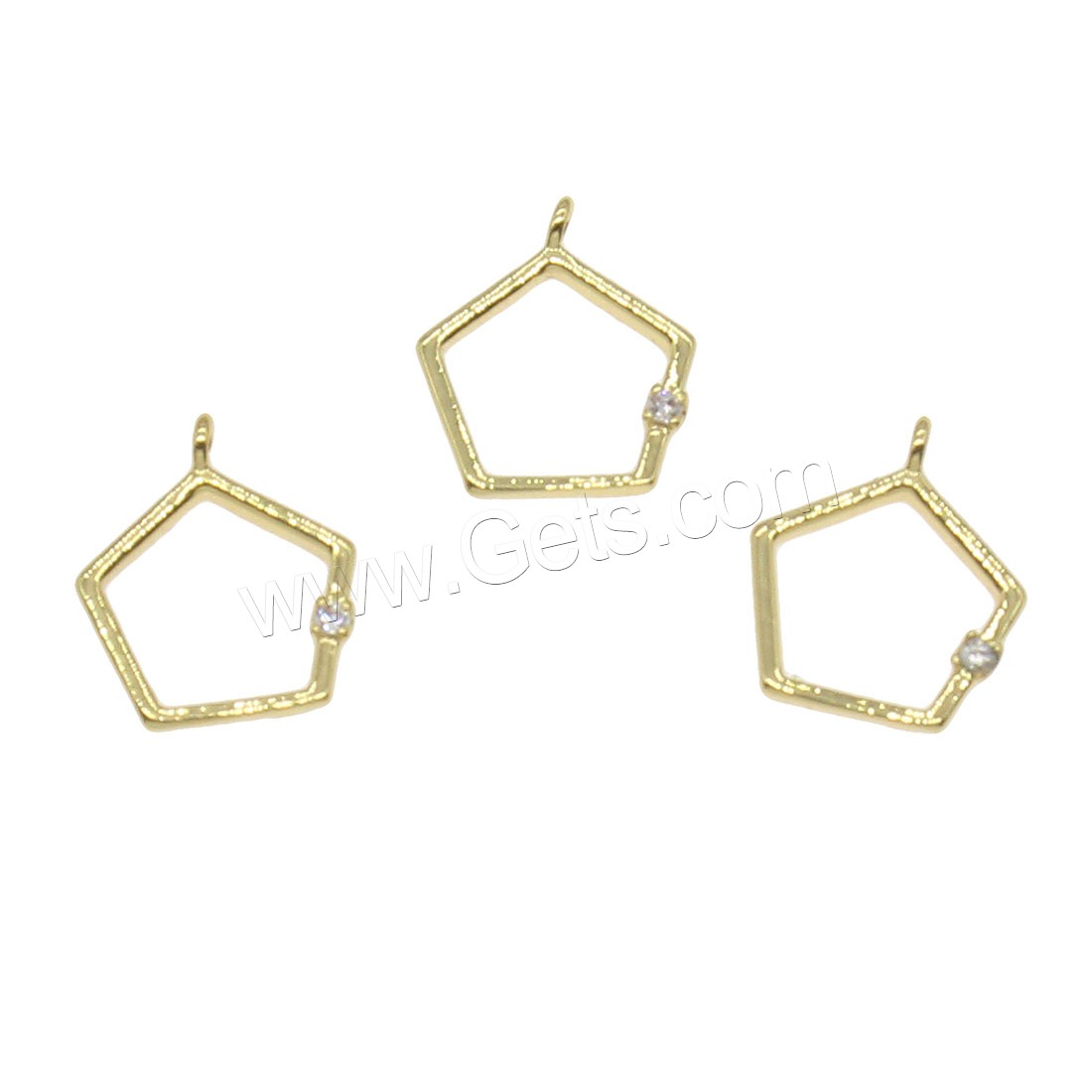 Rhinestone Brass Pendants, Pentagon, plated, with rhinestone & hollow, more colors for choice, 11x13mm, Hole:Approx 0.5mm, 100PCs/Bag, Sold By Bag