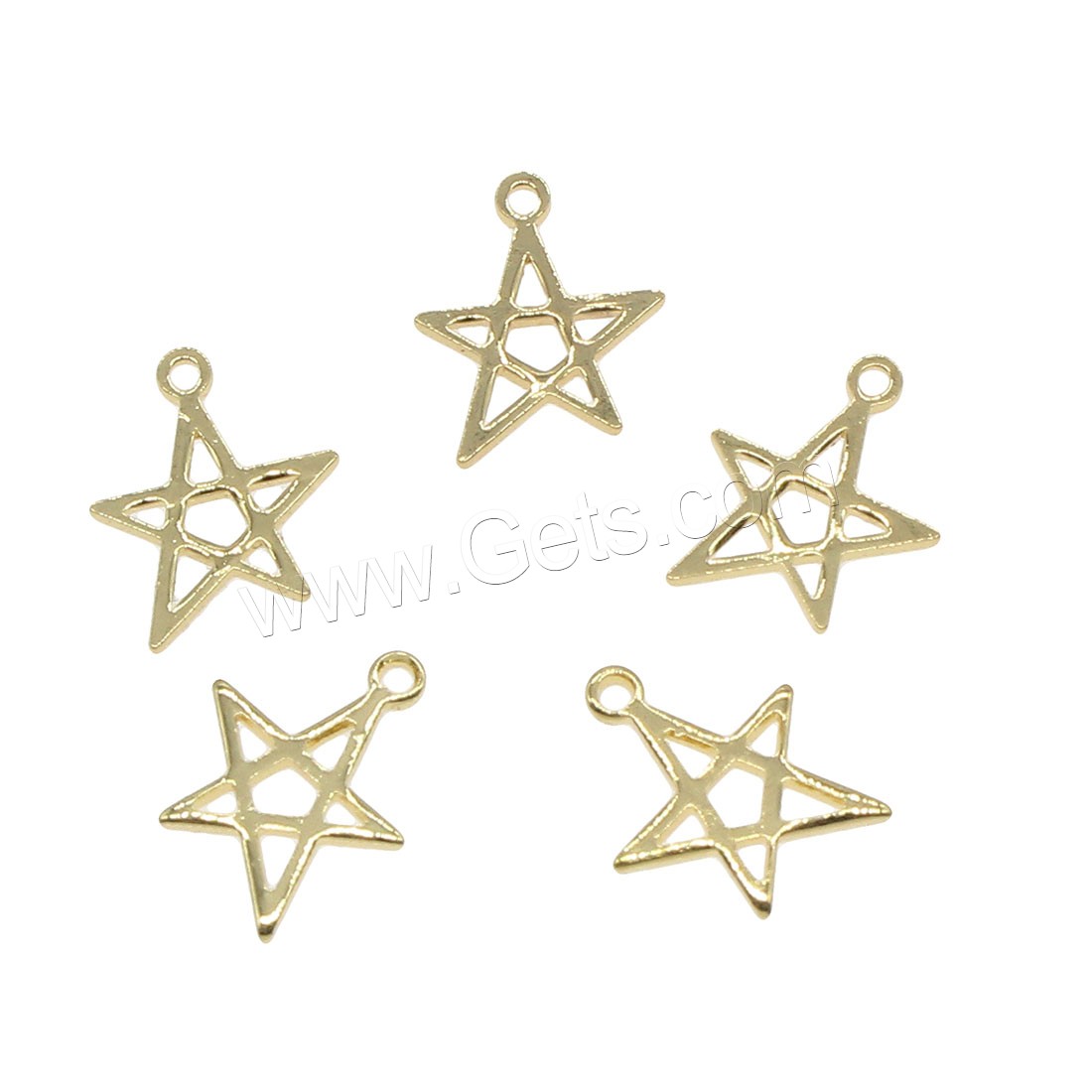 Brass Star Pendants, plated, hollow, more colors for choice, 14x11mm, Hole:Approx 0.5mm, 200PCs/Bag, Sold By Bag
