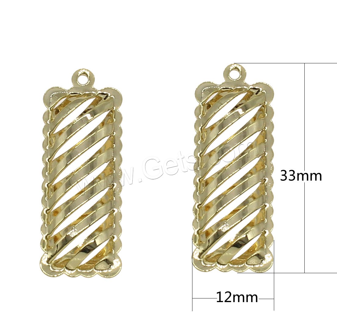 Brass Jewelry Pendants, Rectangle, plated, hollow, more colors for choice, 33x12mm, Hole:Approx 1mm, 30PCs/Bag, Sold By Bag