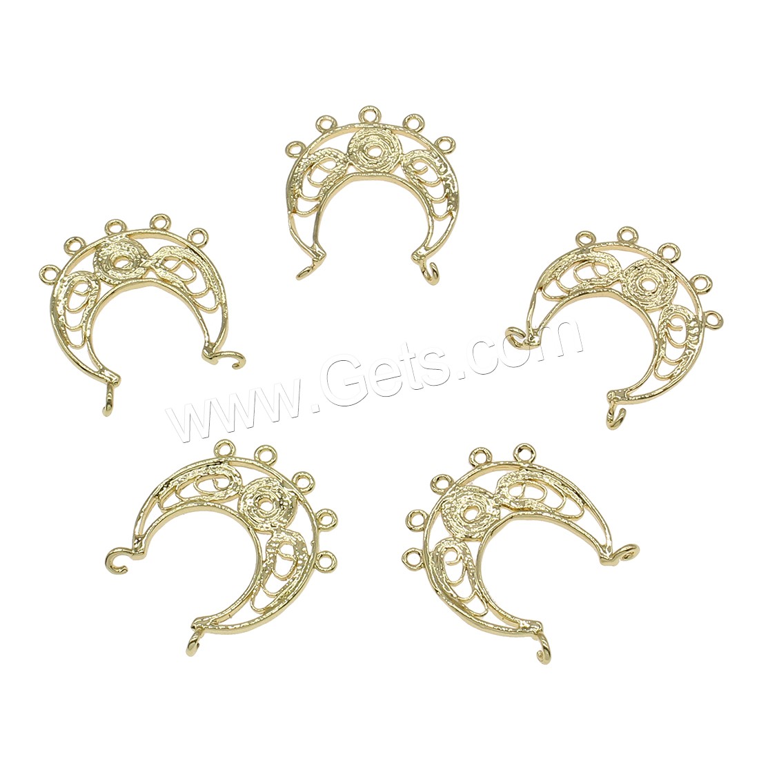 Brass Connector, plated, 2/5 loop, more colors for choice, 20x23mm, Hole:Approx 0.6mm, 50PCs/Bag, Sold By Bag