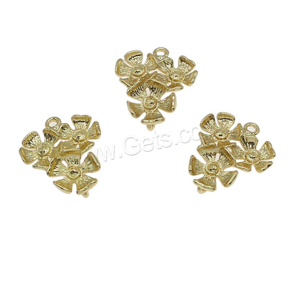 Brass Connector, Flower, plated, 1/1 loop, more colors for choice, 16x18mm, Hole:Approx 0.8mm, 50PCs/Bag, Sold By Bag