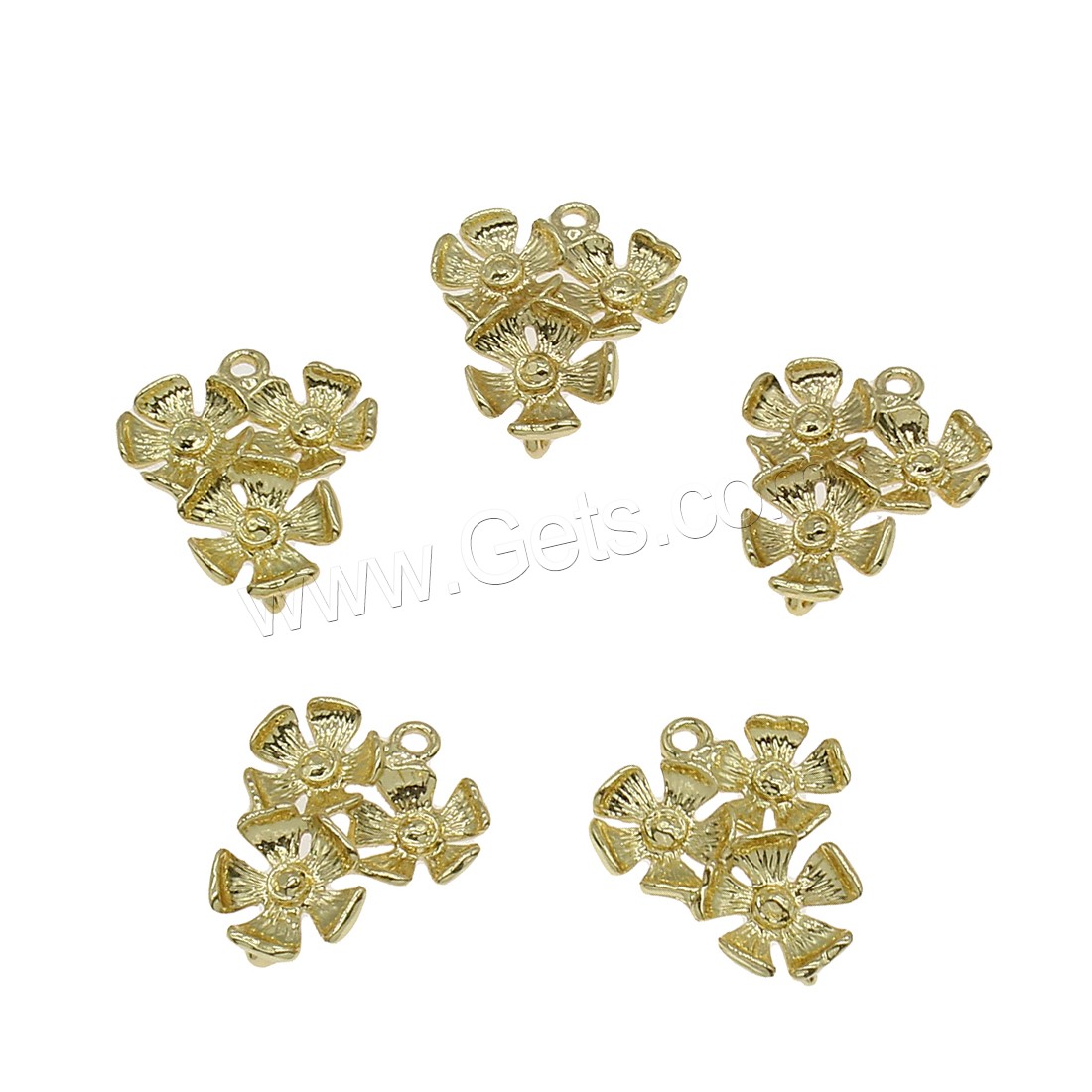 Brass Connector, Flower, plated, 1/1 loop, more colors for choice, 16x18mm, Hole:Approx 0.8mm, 50PCs/Bag, Sold By Bag