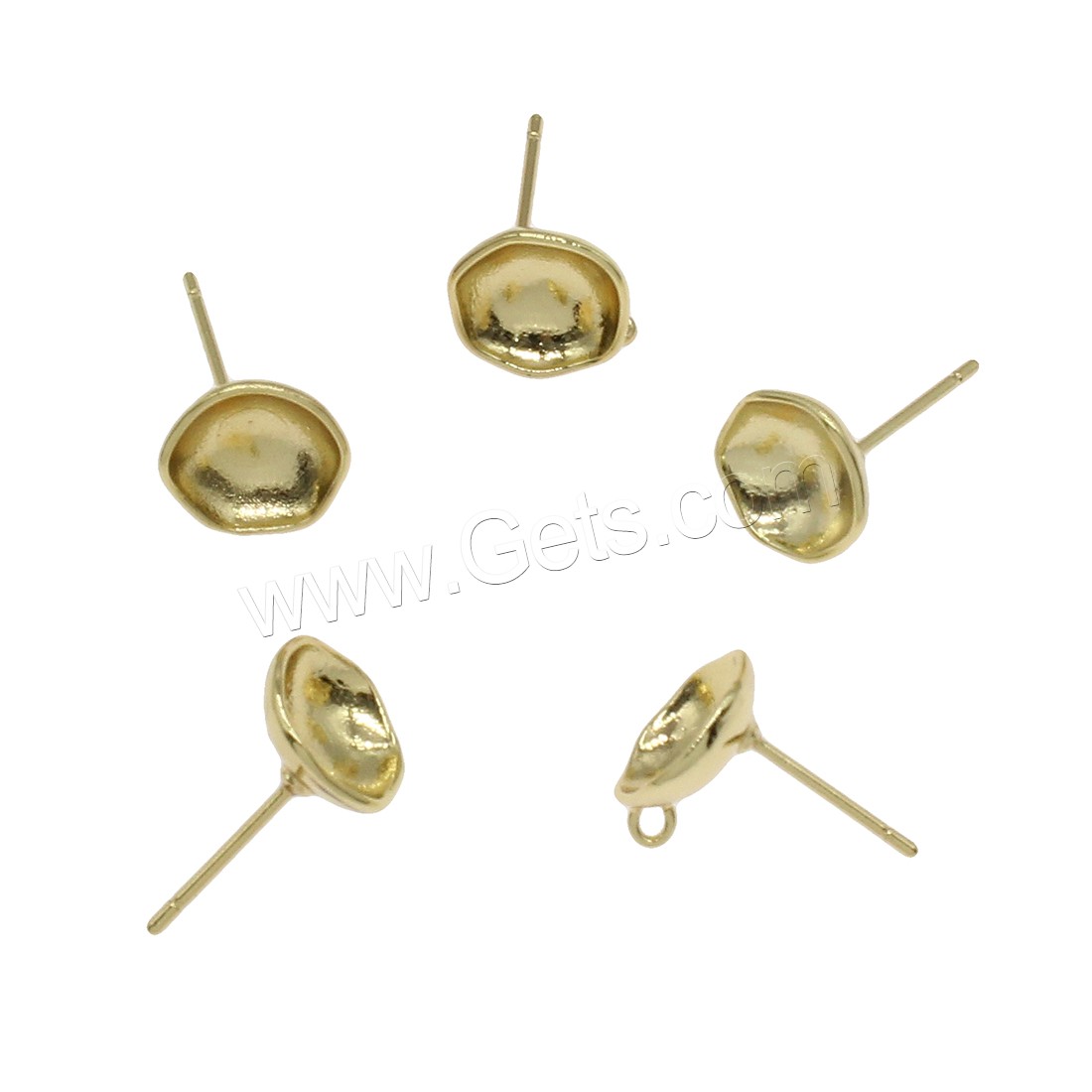 Brass Earring Stud Component, plated, with loop, more colors for choice, 9x10mm, Hole:Approx 0.7mm, 100PCs/Bag, Sold By Bag