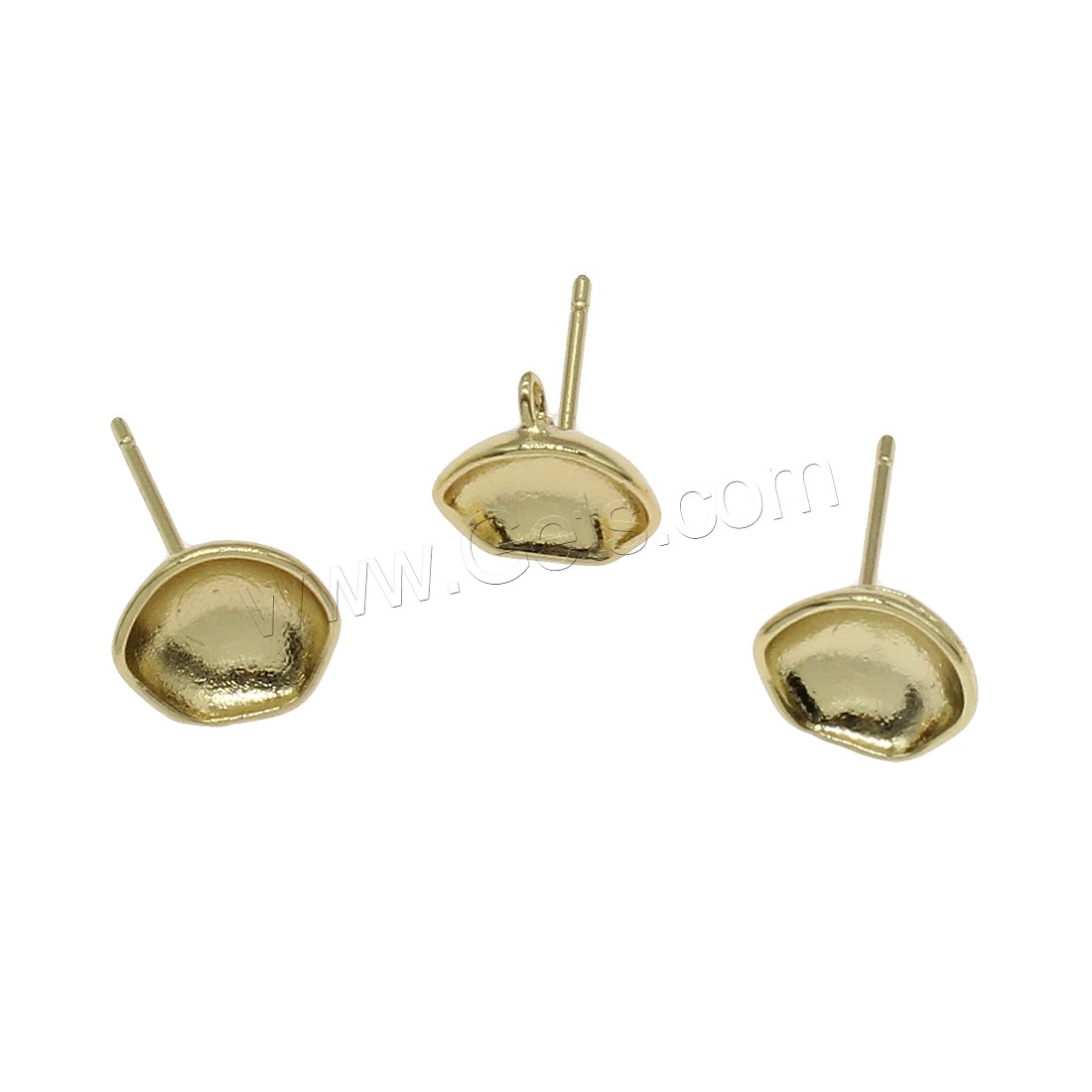 Brass Earring Stud Component, plated, with loop, more colors for choice, 9x10mm, Hole:Approx 0.7mm, 100PCs/Bag, Sold By Bag