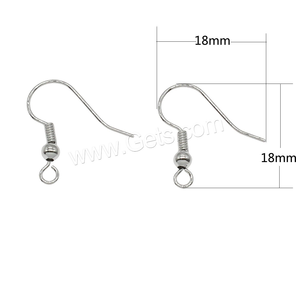 Brass Hook Earwire, plated, more colors for choice, 18x18mm, Hole:Approx 1mm, 200PCs/Bag, Sold By Bag