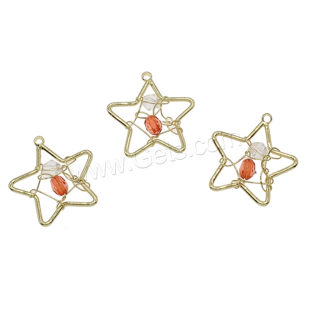 Crystal Brass Pendants, with Crystal, Star, plated, hollow, more colors for choice, 19x21mm, Hole:Approx 0.8mm, 50PCs/Bag, Sold By Bag