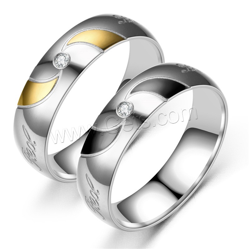 Кубический цирконий кольцо из нержавеющей стали, нержавеющая сталь, Другое покрытие, Мужская & разный размер для выбора & с кубическим цирконием, Много цветов для выбора, 6mm, продается PC