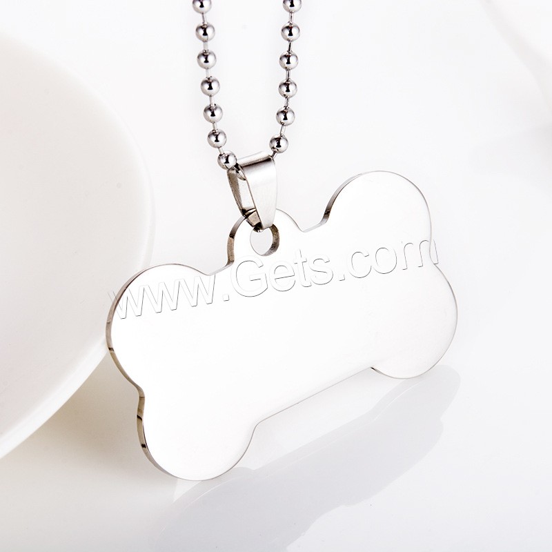 Stainless Steel Tag, Dog Bone, plated, different size for choice, more colors for choice, Sold By PC