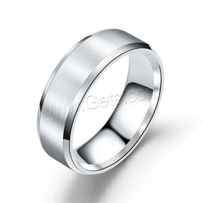 Titanium Steel Finger Ring, plated, different size for choice & for man, more colors for choice, 8mm, 10PCs/Lot, Sold By Lot