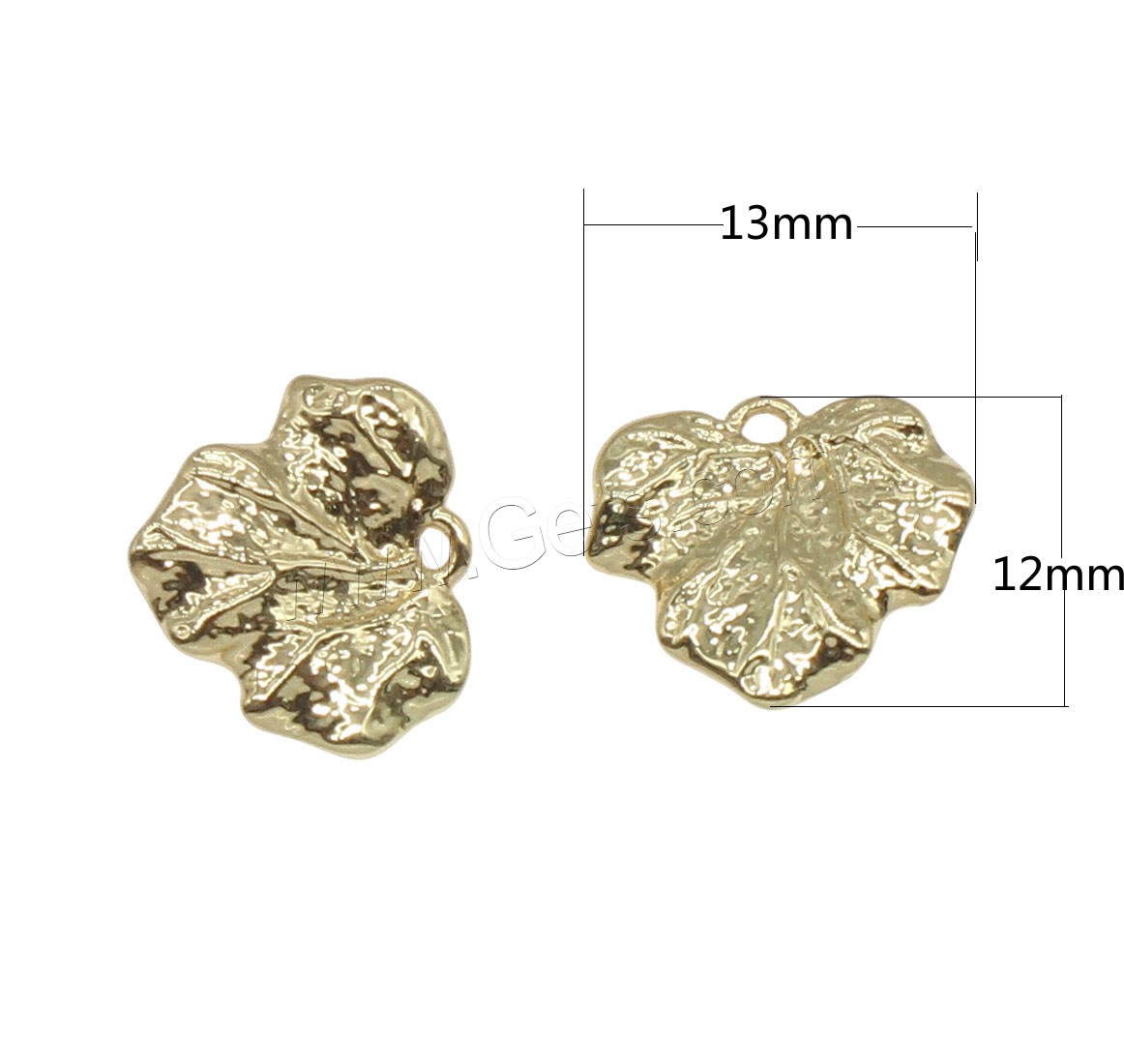 Brass Leaf Pendants, plated, more colors for choice, 12x13mm, Hole:Approx 0.5mm, 100PCs/Bag, Sold By Bag