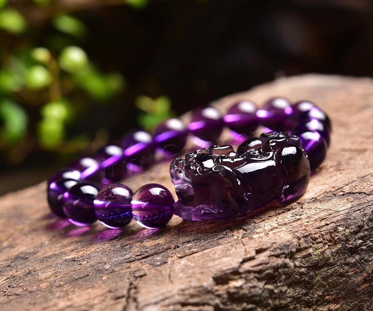 Amethyst Bracelet, Fabulous Wild Beast, polished, different size for choice & for woman, purple, 32x13x17mm, Length:Approx 6 Inch, Sold By Strand