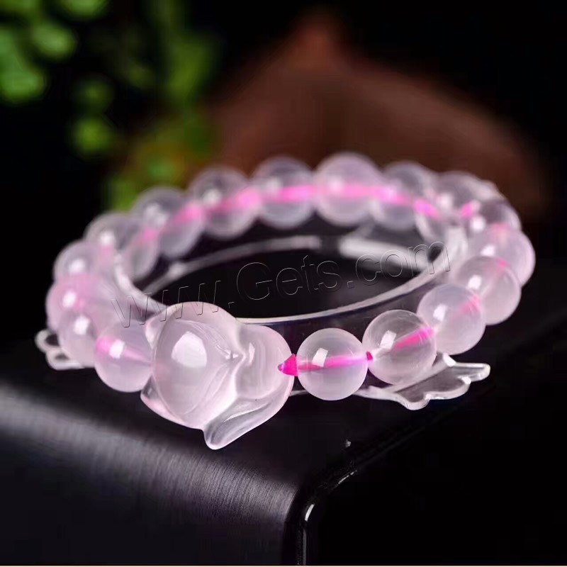 Rose Quartz Bracelet, Fox, polished, different size for choice & for woman, pink, 20x11x21mm, Length:Approx 6 Inch, Sold By Strand