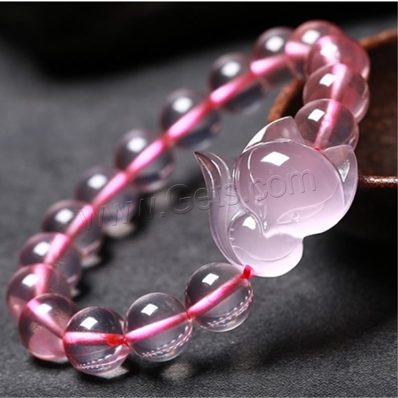 Rose Quartz Bracelet, Fox, polished, different size for choice & for woman, pink, 20x11x21mm, Length:Approx 6 Inch, Sold By Strand