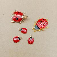 Zinc Alloy Animal Pendants, Insect, gold color plated & enamel Approx 2mm, 20/Bag 